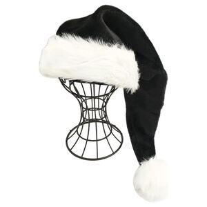 OLLULL Deluxe Adults Santa Hat for Colorful Christmas Black Long Tail Warm s4